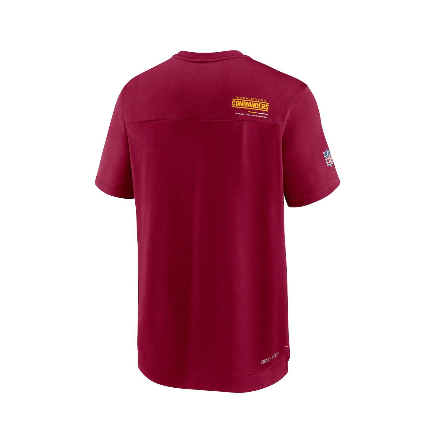 Мужская футболка Nike Burgundy Washington Commanders Sideline Coach Chevron Lock Up Logo V-neck Performance — фото 2