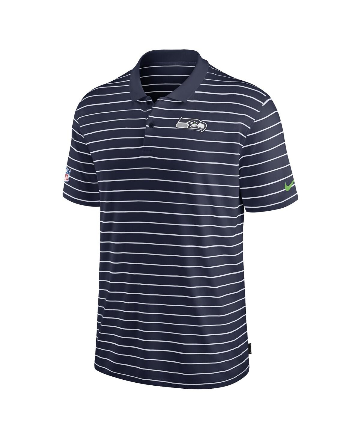 Shop Nike Men's  College Navy Seattle Seahawks Sideline Lock Up Victory Performance Polo Shirt