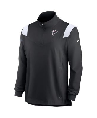Men's Black Atlanta Falcons Sideline Coach Chevron Lockup Quarter-zip Long Sleeve Top