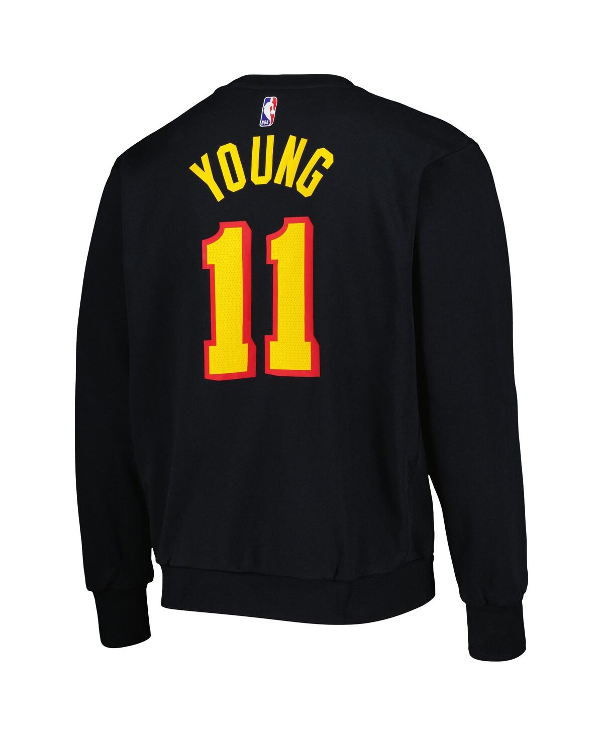 JORDAN MEN'S JORDAN TRAE YOUNG BLACK ATLANTA HAWKS STATEMENT NAME AND NUMBER PULLOVER SWEATSHIRT 