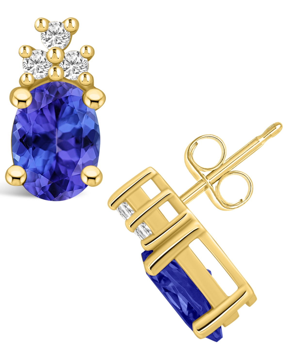 Macy's Tanzanite (2-1/2 Ct. T.w.) And Diamond (1/5 Ct. T.w.) Stud Earrings In Gold