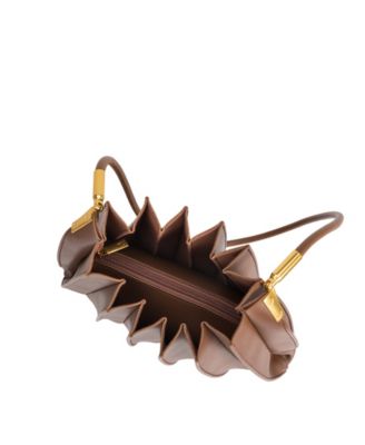 Carrie Pleated Faux Leather Shoulder Bag