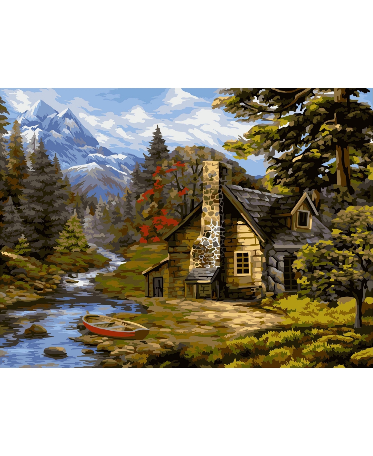 Painting by Numbers Kit Crafting Spark Forest Hut A119 19.69 x 15.75 in