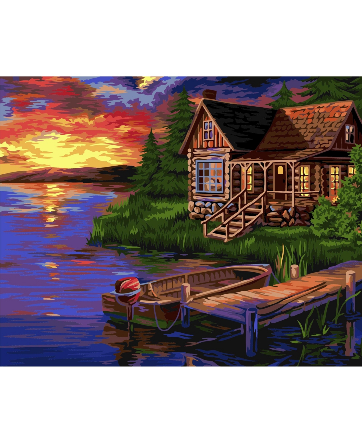 Painting by Numbers Kit Crafting Spark Evening Harbour A090 19.69 x 15.75 in