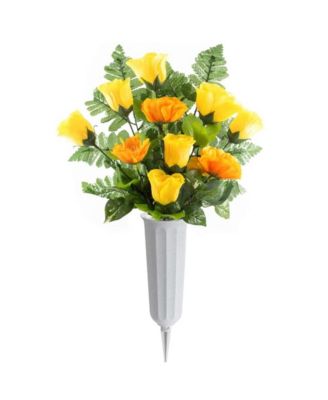 (05016) Plastic Round Bottom Cemetery Vase, Stone