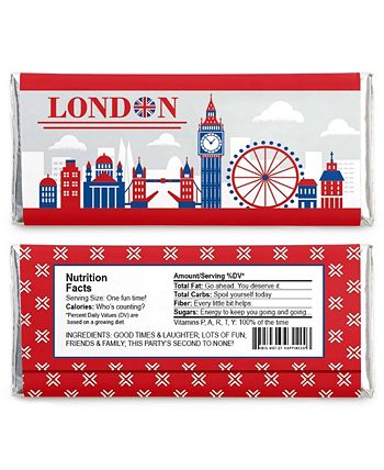 Big Dot of Happiness Cheerio, London - Candy Bar Wrapper British UK ...