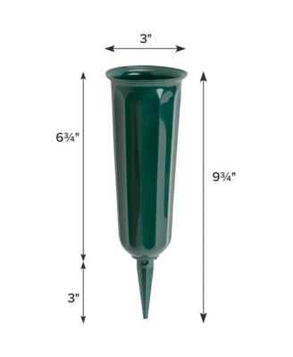 (05011) Plastic Round Bottom Cemetery Vase, Green