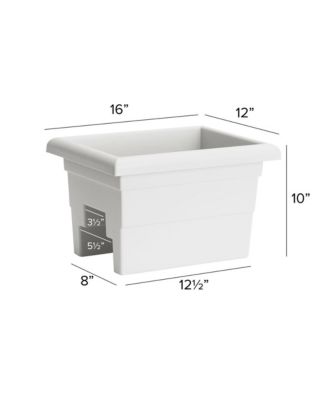 Countryside Railing Planter 26162 White 16 Inch
