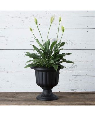 Outdoor Classic Urn, Flower Planter/Pot, Plastic, Black, 14" (Pack of 1)