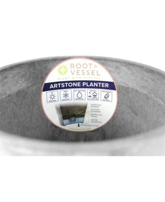 Artstone Dolce Round Planter 7 x 9" Grey
