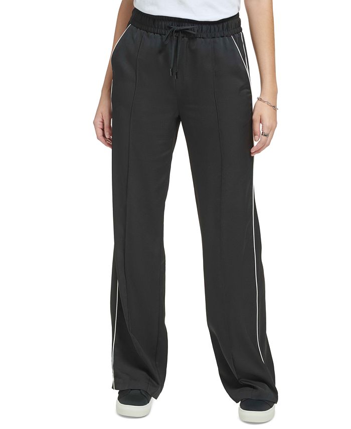 Flared Track Pants with Contrast Side Stripes