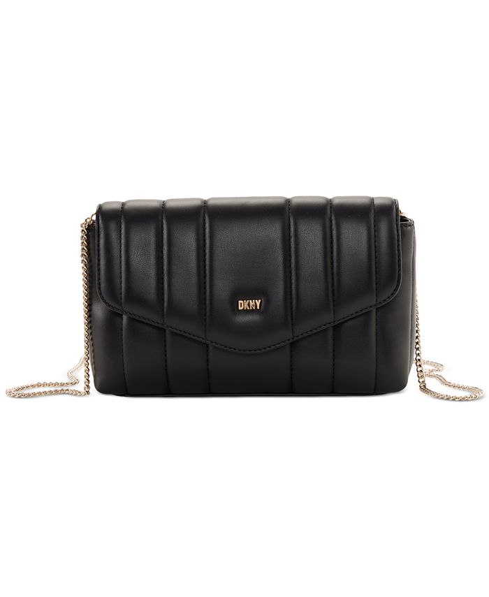 Dkny Lexington Quilted Crossbody Chain Clutch - Black/Gold