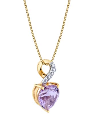 Pink Amethyst (1-3/4 ct. t.w.) & Diamond Accent Infinity Heart 18" Pendant Necklace in 10k Gold