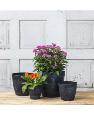 Manufacturing 03128 Round Dolce Flower Pot/Planter, Black, 12"