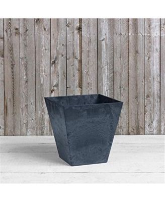 ArtStone Novelty 35188 Square Ella Planter/Flower Pot, Black, 18-Inch