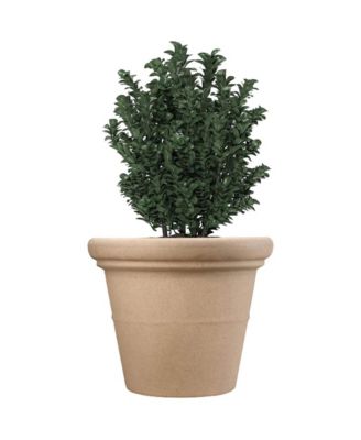 HC CompaniesTerrazzo Round Plastic Planter Pot Sandstone Color 17 Inch