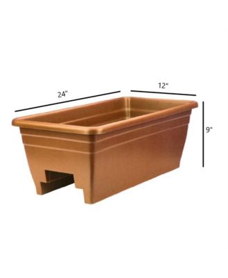 HC Companies Inc Rail Planter SPX24DB0E2 Terra Cotta 24 Inch