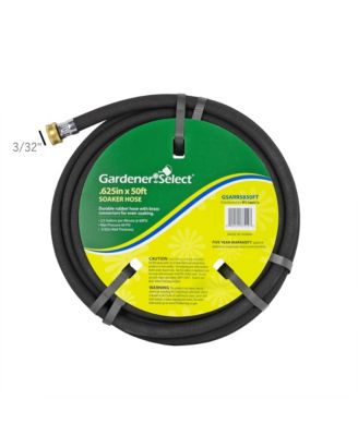 Gardener Select Soaker Rubber Hose Brass Connectors, Black,  .62 Inches x 50 FT
