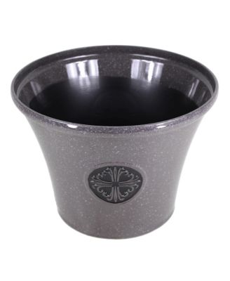 Logo Large Plastic Modern Planter Light Brown 14.5 Inches