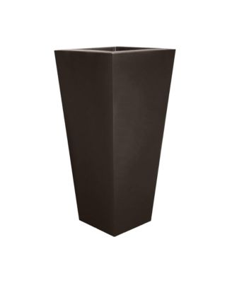 Cosmopolitan Tall Square Plastic Planter Brown, 32in