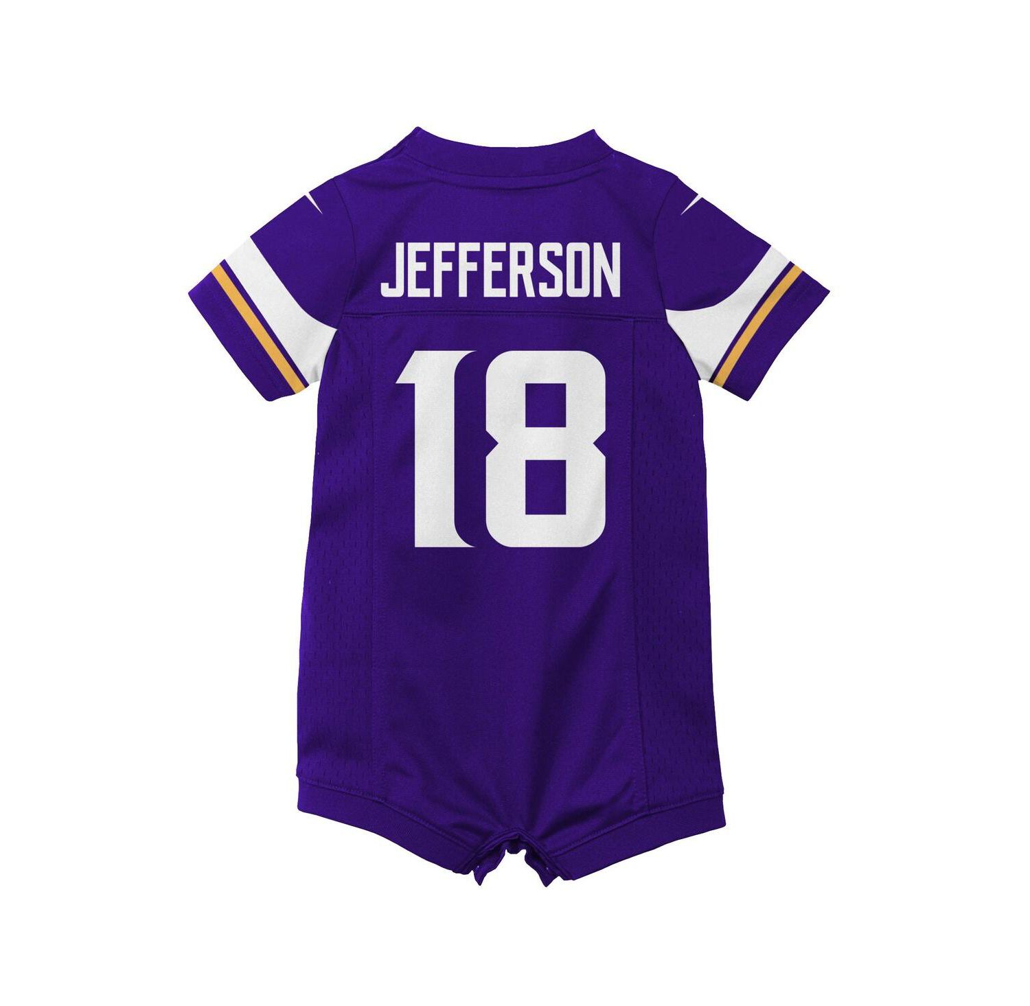Newborn and Infant Boys and Girls Justin Jefferson Purple Minnesota Vikings Game Romper Jersey