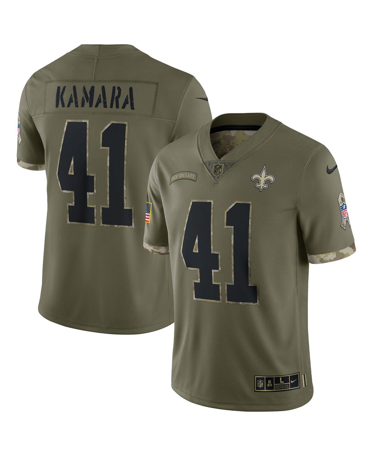 Men's Nike Alvin Kamara Olive New Orleans Saints 2022 Salute To Service Limited Jersey