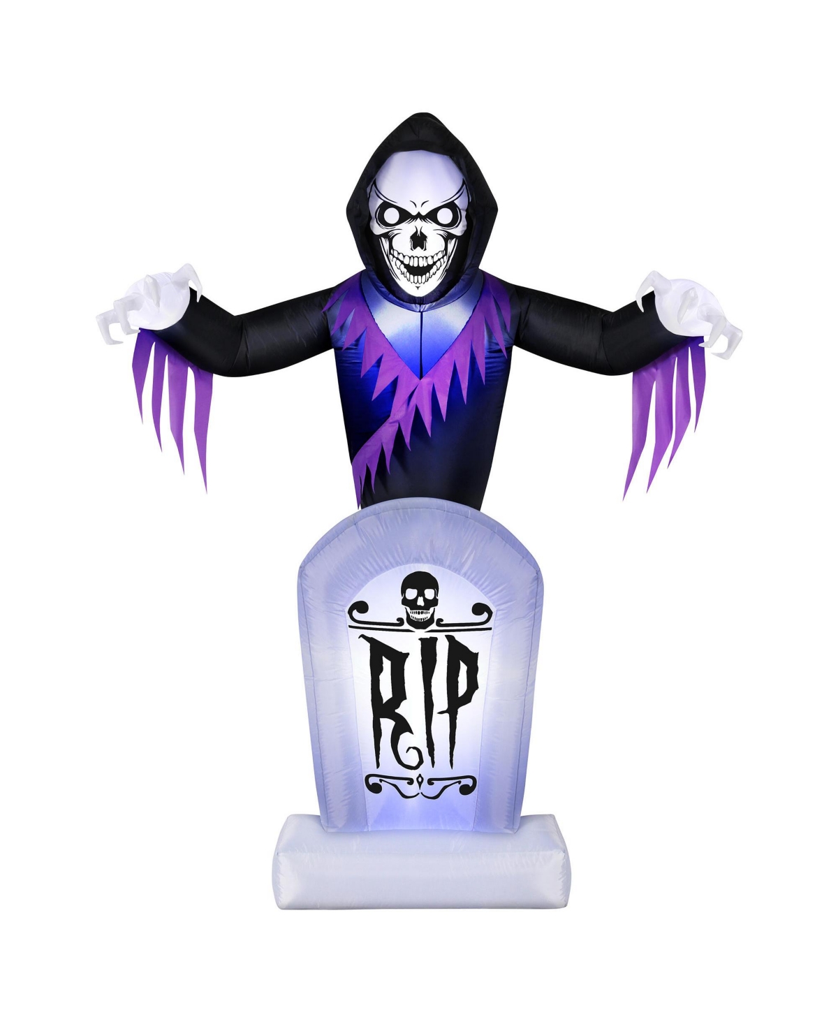 Hurley Halloween Inflatable Animated Tombstone Reaper, 96" In Black