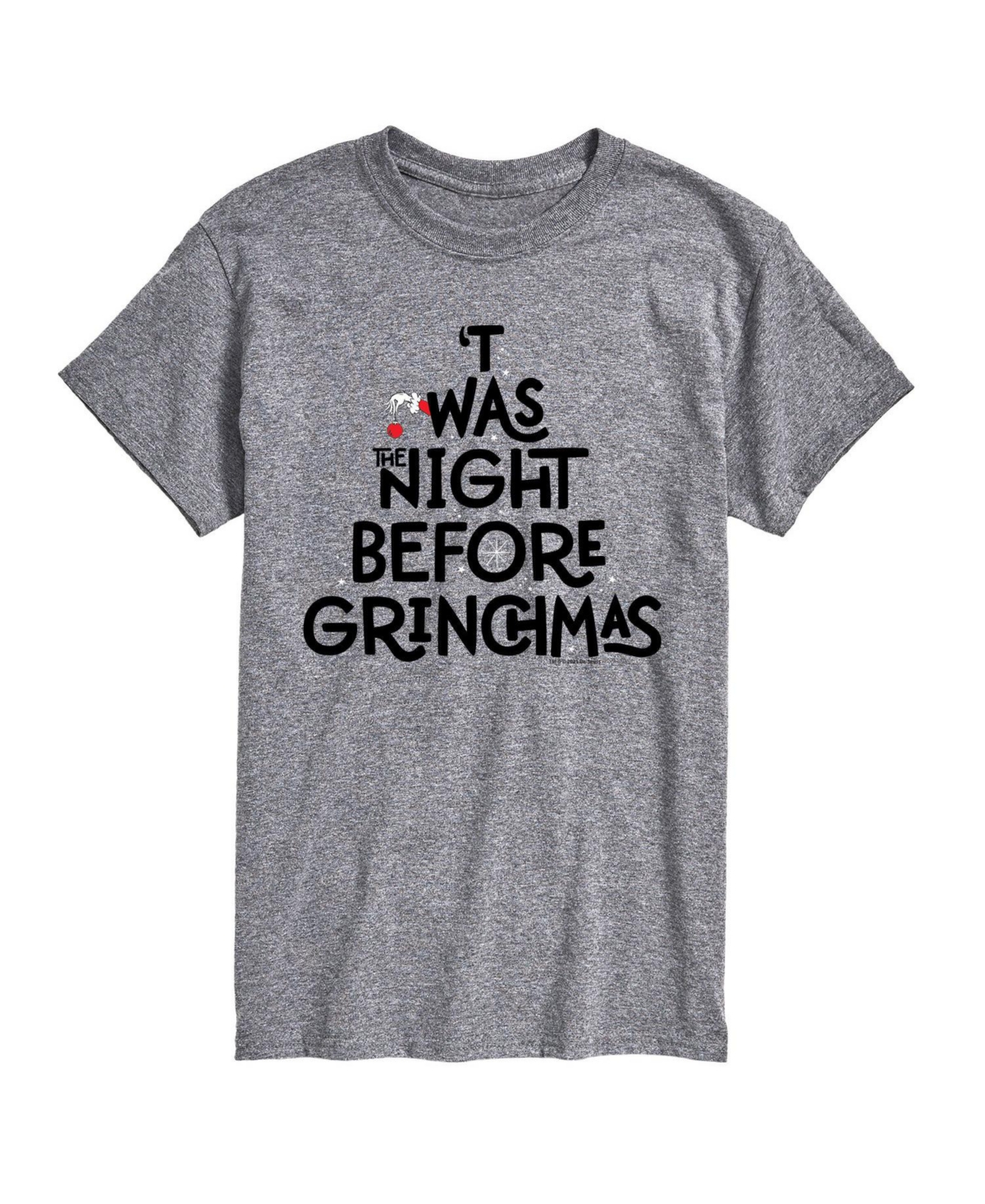 Airwaves Men's Dr. Seuss The Grinch Night Before Christmas Graphic T-shirt In Gray