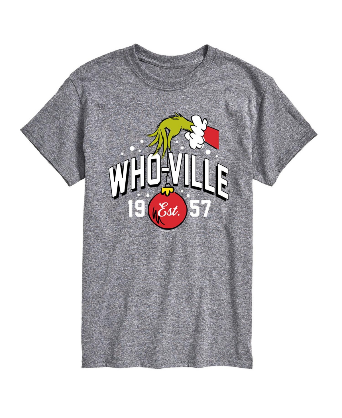 Airwaves Men's Dr. Seuss The Grinch Who-ville 1957 Graphic T-shirt In Gray