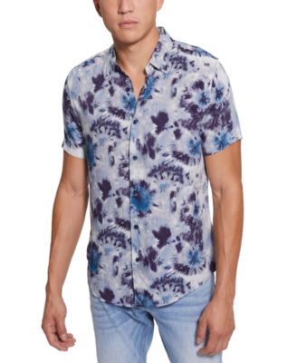 GUESS - Men's Short-Sleeve Tie-Dye Burst Shirt