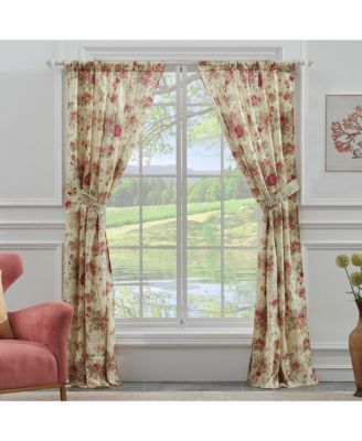 Greenland Home Fashion Antique Rose Window Panel Pair