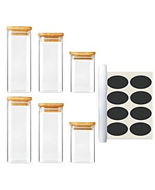 Mini Glass Jar Set and Air Tight Sealable Containers for Kitchen and Pantry Organization, for Coffee Tea Sugar and Candy, 12 Piece
