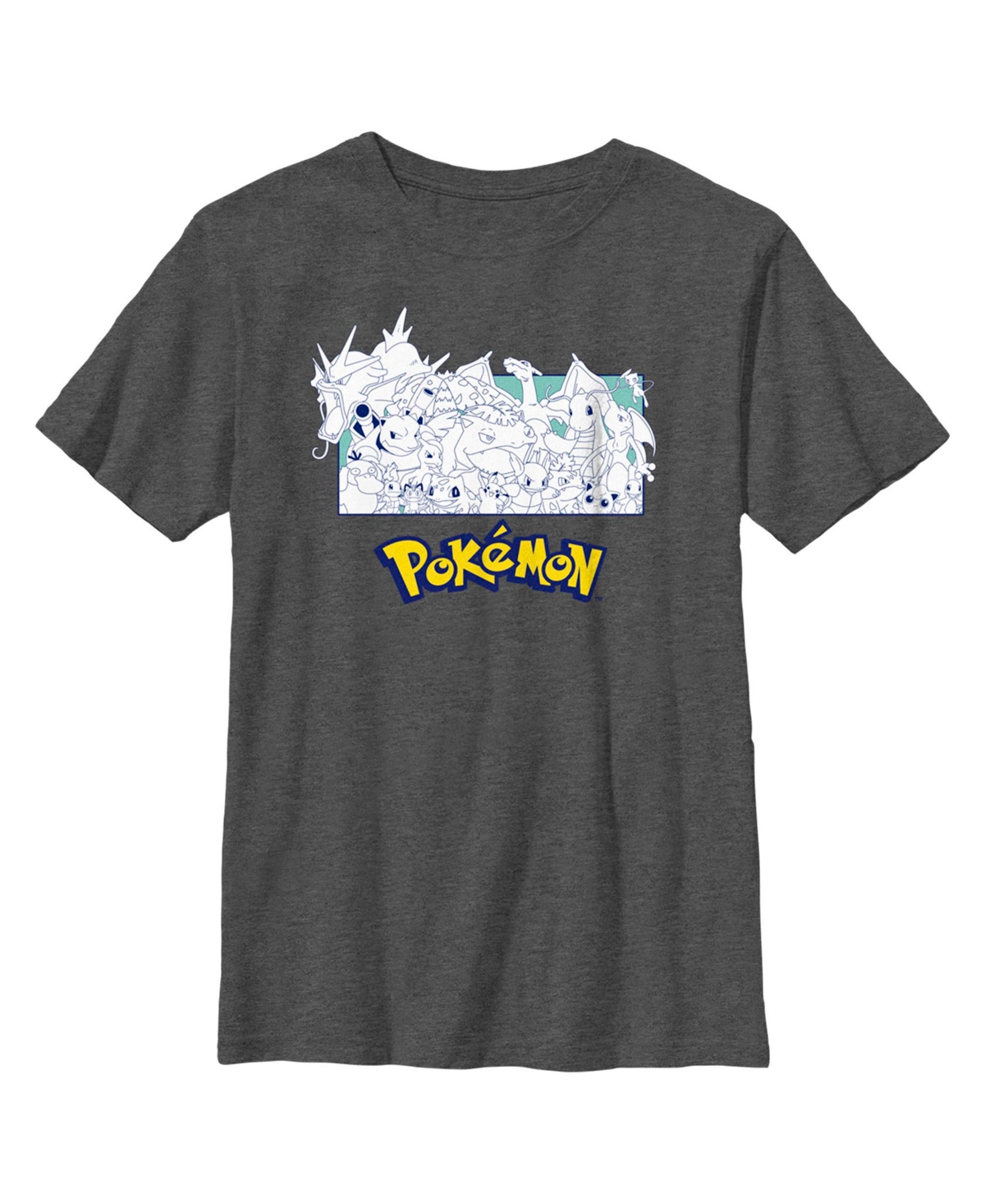 Nintendo Kids' Boy's Pokemon White-out Classic Characters Child T-shirt In Charcoal Heather