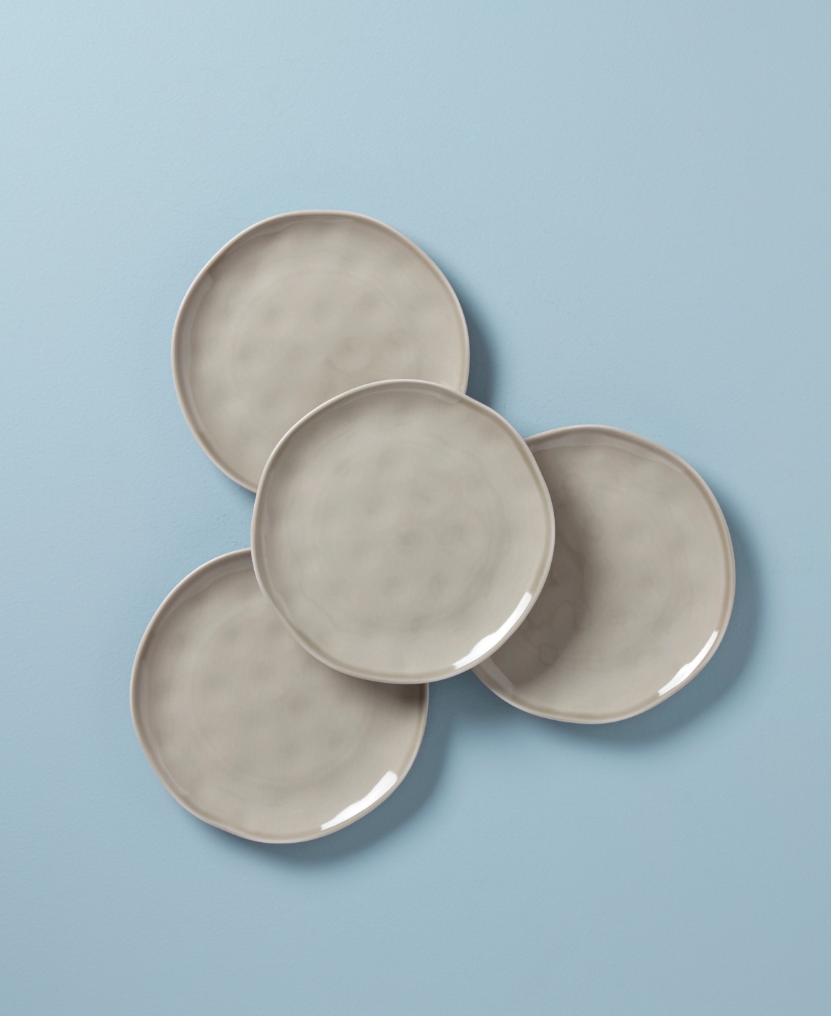 Lenox Bay Solid Colors 4 Piece Accent Set, Service for 4 - Gray