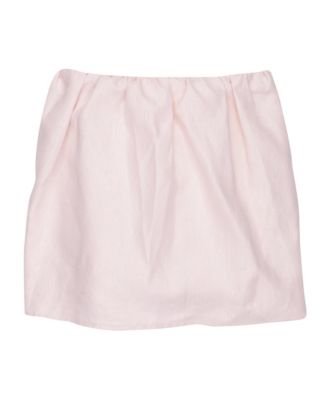Floral Garden Pink Linen Shirred Crib Skirt/Dust Ruffle