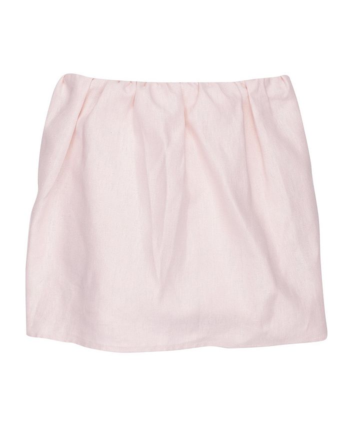 Lambs & Ivy Floral Garden Pink Linen Shirred Crib Skirt/Dust Ruffle ...