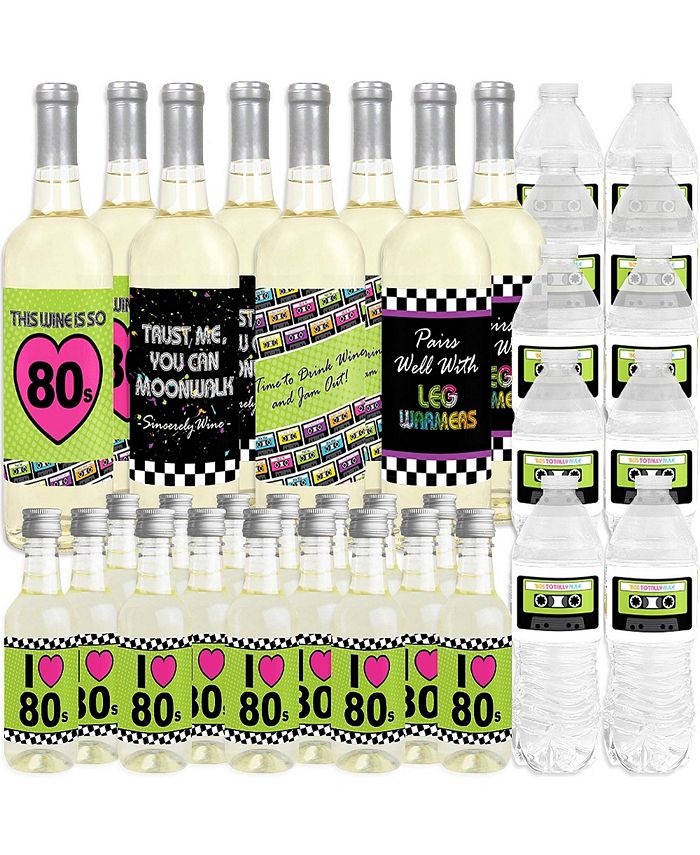 Big Dot of Happiness 80's Retro - 1980s Party Decorations - Beverage Bar Kit - 34 Pieces - Macy's