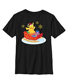 Boy's Pokemon Christmas Pikachu Sleigh  Child T-Shirt