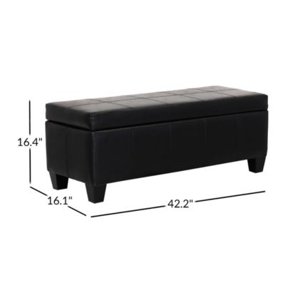 42" Storage Ottoman Faux Leather Bench for Living Room Bedroom