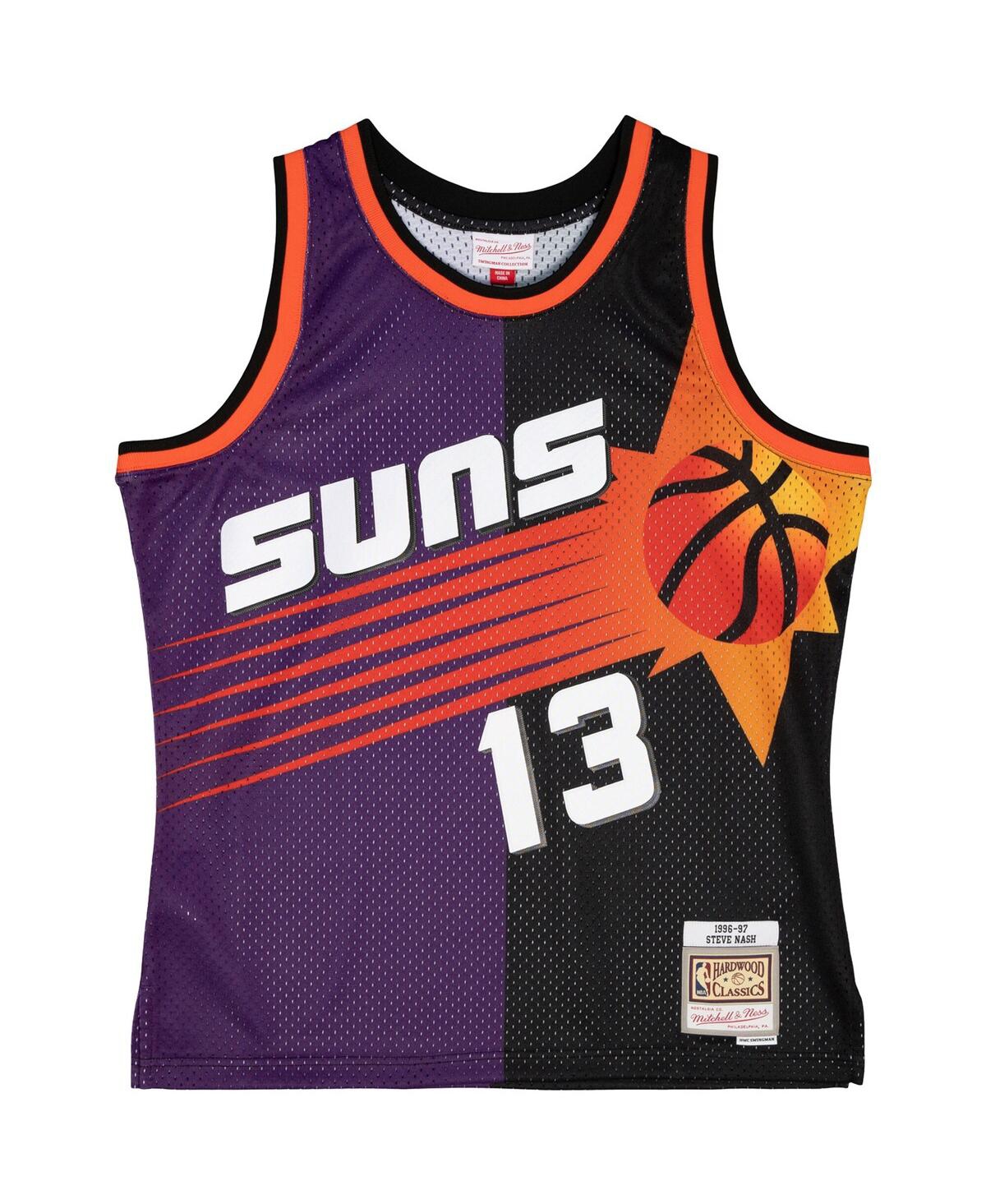 Men's Mitchell & Ness Steve Nash Black Phoenix Suns Big and Tall Hardwood Classics 1996-97 Split Swingman Jersey - Black