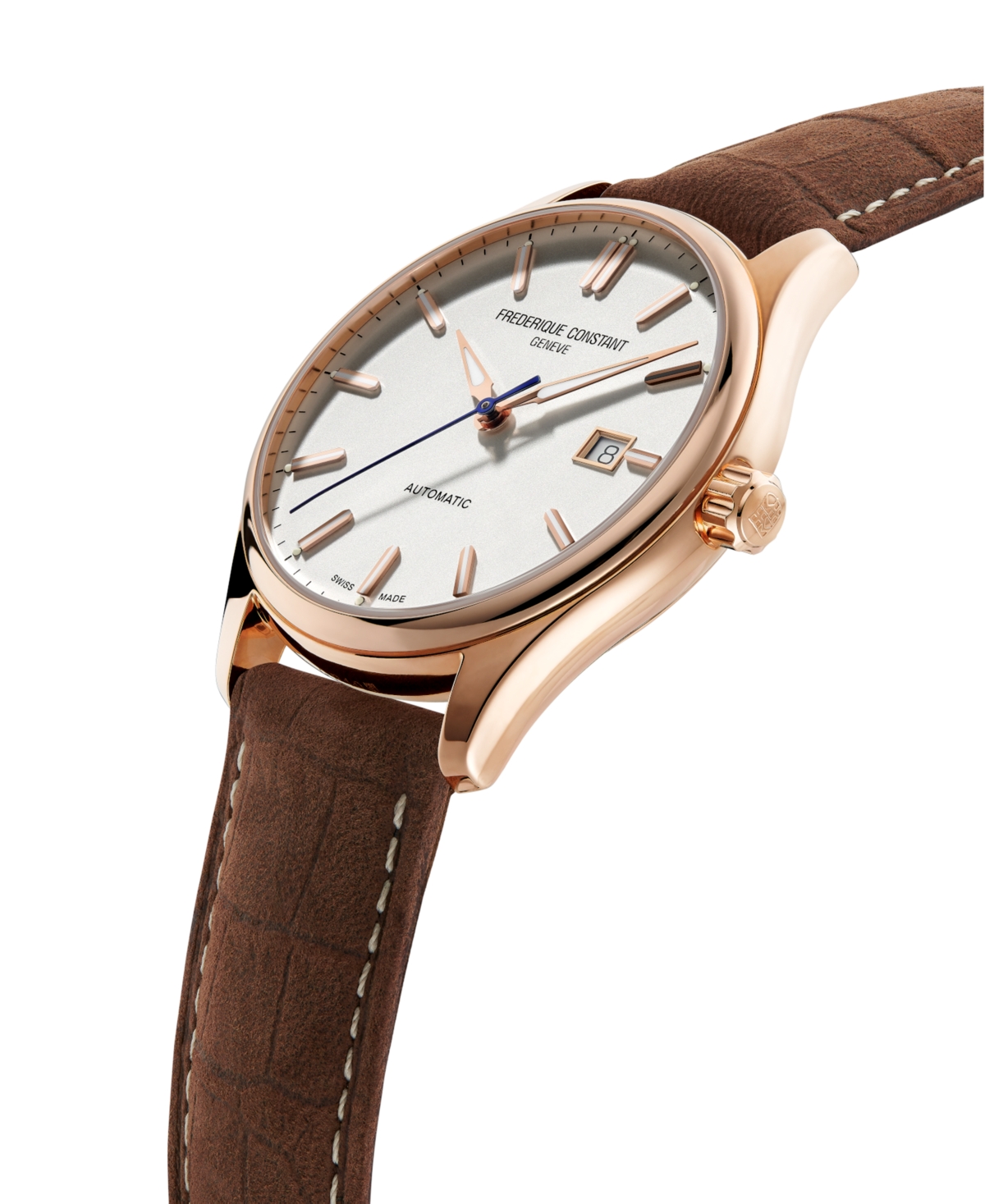 Shop Frederique Constant Men's Swiss Automatic Classic Index Brown Leather Strap Watch 40mm