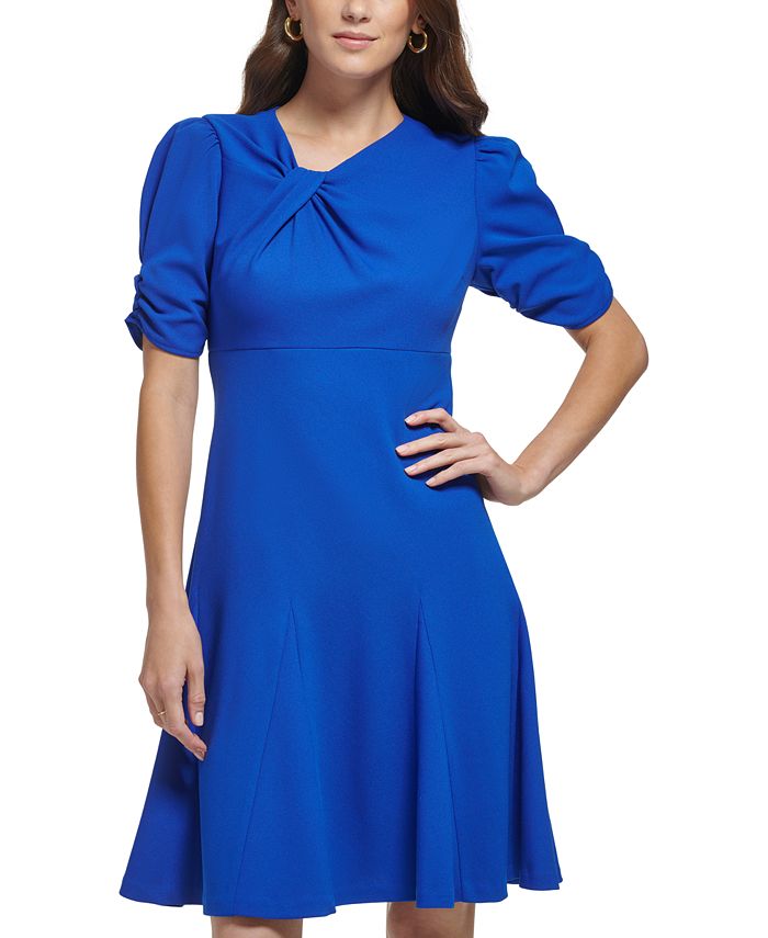 DKNY Women's Twist PuffSleeve Godet ALine Dress Macy's