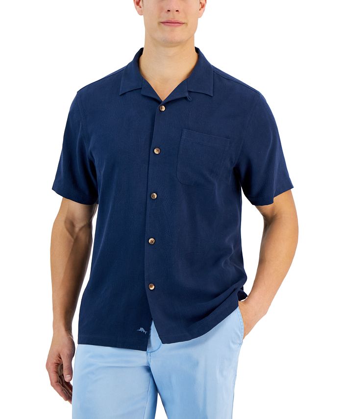 Tommy Bahama Men's Al Fresco Tropics Silk Short-Sleeve Shirt - Aqua Ice - Size 2XL