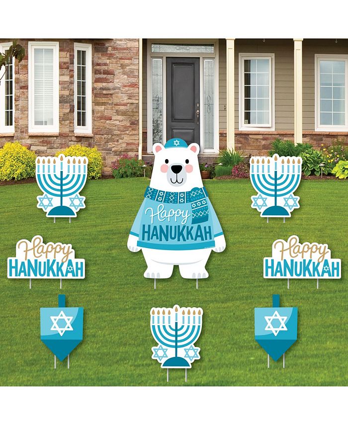 Big Dot of Happiness Hanukkah Bear Lawn Decor Chanukah Holiday