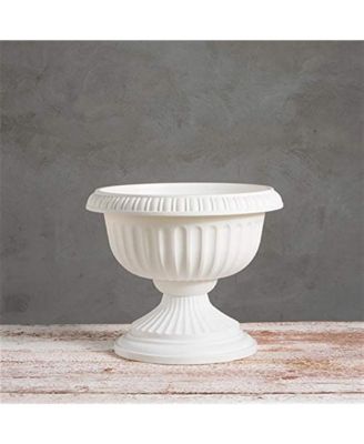 Outdoor Grecian Urn Planter Flower Pot, White, 18"