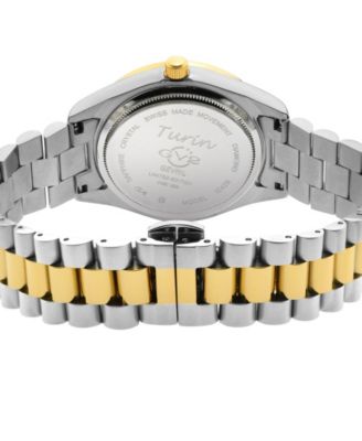 Women's Turin Swiss Quartz Diamond Two-Toned SS IPYG Stainless Steel Bracelet Watch 32mm