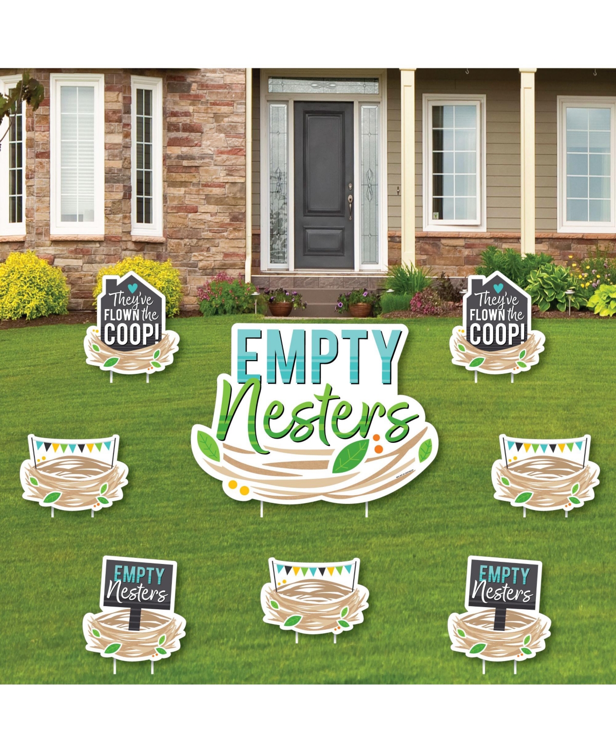 Empty Nesters - Outdoor Lawn Decorations - Empty Nest Party Yard Signs - 8 Ct