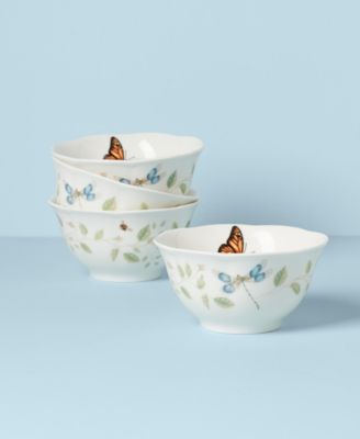 Butterfly Meadow Floral Rice Bowls, Set of 4
