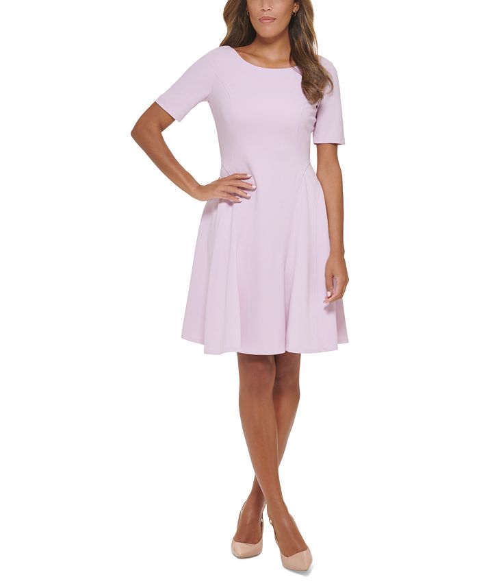 Calvin Klein Women's Boat Neck Seamed A-Line Dress & Reviews - Dresses -  Women - Macy's