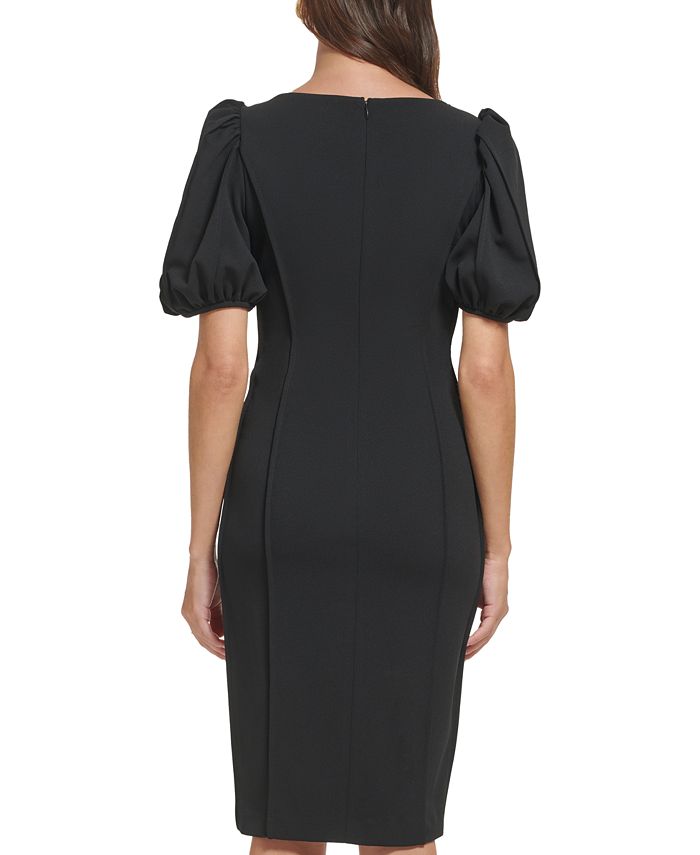 ACEWIN V-Neck Puff Sleeve Dress (Size S-XL) 703272